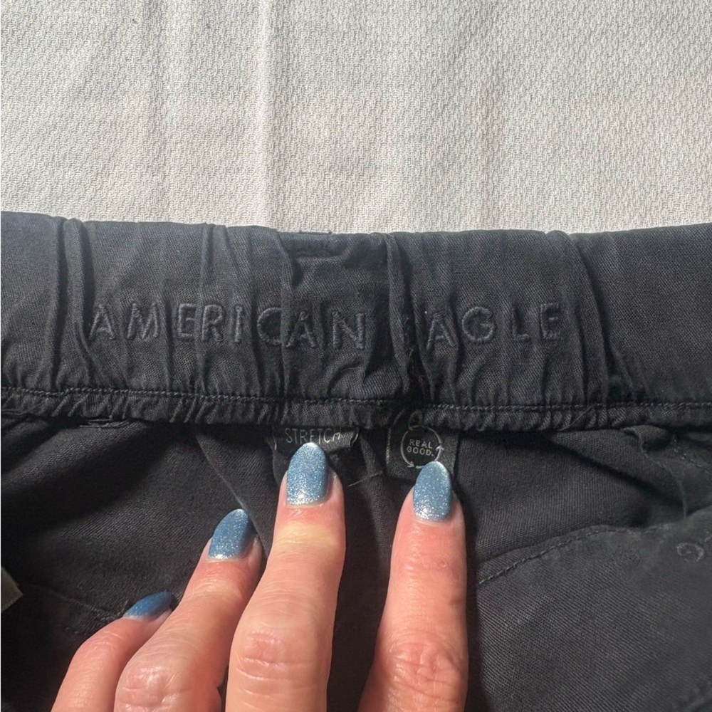 American Eagle Cargo Jogger Pants Black Utility Streetwear Women - Picture 4 of 11